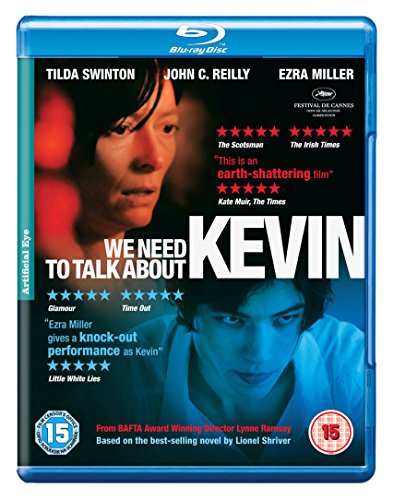Blu-ray cover for “We Need to Talk About Kevin” featuring two faces.