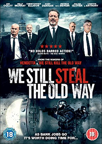 DVD cover featuring five men in suits above two armed tactical officers by vault.