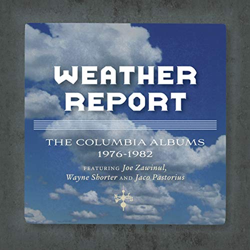 Weather Report album cover with blue sky, clouds, and white text.