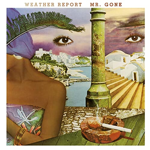 “Mr. Gone” album cover: collage of eyes, landscapes, and a lit cigarette.