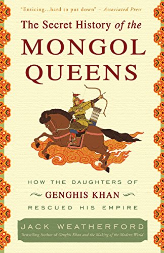 Book cover depicting a mounted archer, titled “The Secret History of the Mongol Queens.”