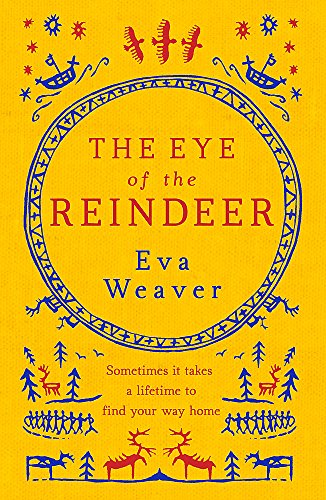 Yellow book cover with blue circular design and title "The Eye of the Reindeer".