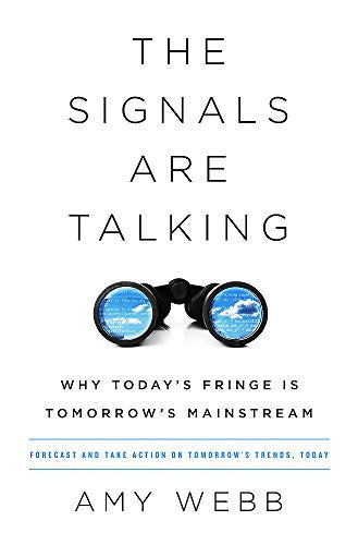 Book cover with large text and binoculars reflecting a blue sky.