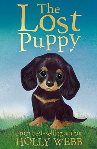 Book cover featuring a small, brown dachshund puppy in green grass.