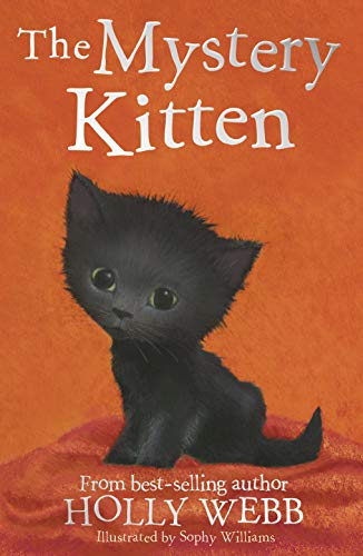 Book cover featuring a black kitten with large, golden eyes.
