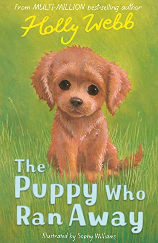 Book cover featuring a brown puppy sitting in green grass.