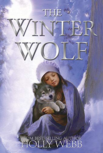 Book cover: girl with a wolf cub in a snowy, winter scene.