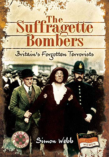 Book cover depicting suffragette arrest with police, early 20th century style.