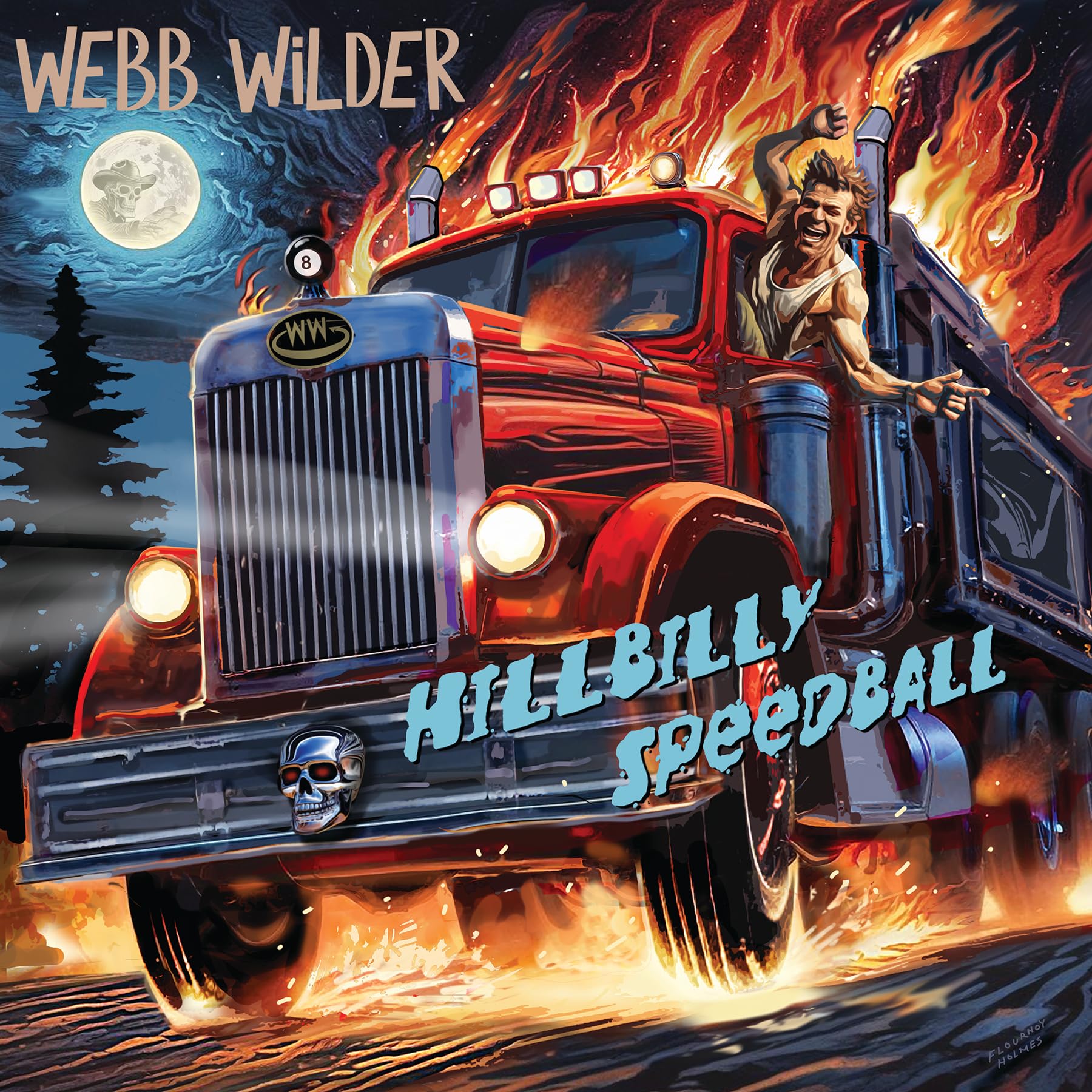 Album cover: red truck with skull, flames, and billiard balls.