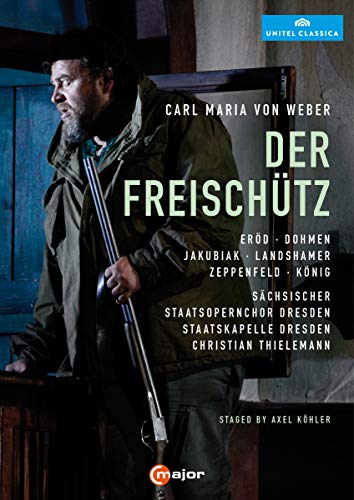 DVD cover for Weber’s *Der Freischütz* opera, man with rifle.