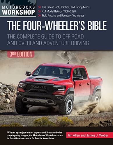 Book cover: "The Four-Wheeler's Bible," 3rd edition, with a red truck.