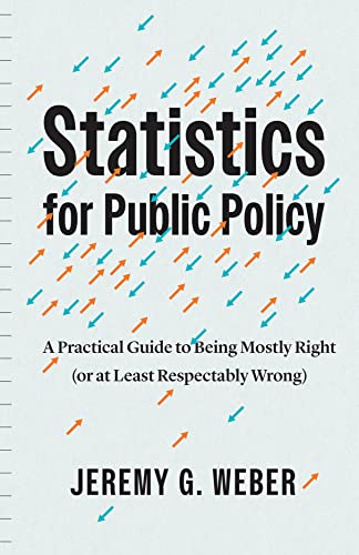 Book cover: "Statistics for Public Policy" with arrow graphics.