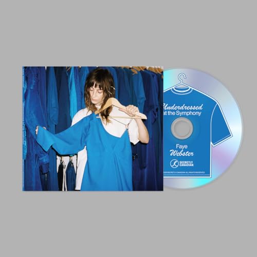 CD cover featuring a woman in blue with hanging clothes.