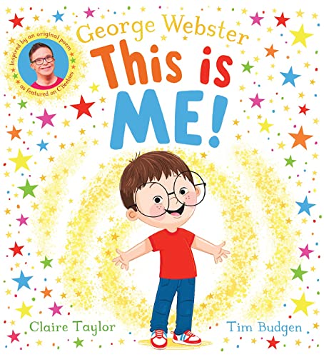 Book cover featuring a smiling boy with glasses and colorful stars.