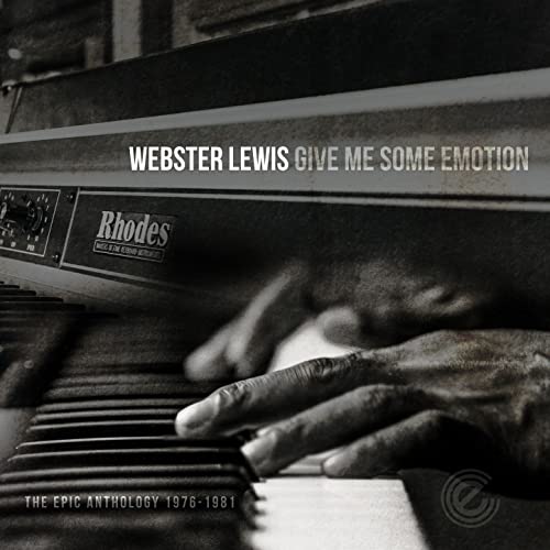 CD cover: hands on a Rhodes piano, text "Webster Lewis Give Me Some Emotion".
