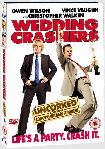 DVD case for "Wedding Crashers - Uncorked" featuring two men in suits on the cover.