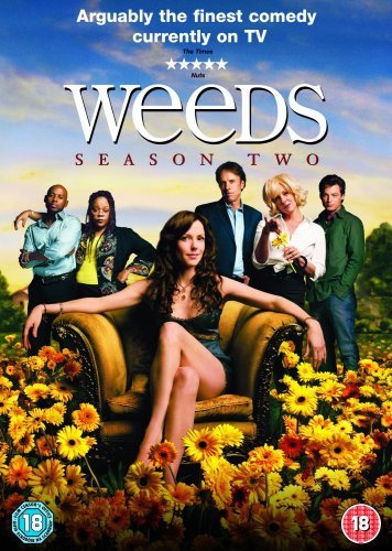 DVD cover for Weeds Season Two featuring the cast in a field of flowers.