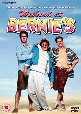 DVD cover for "Weekend at Bernie's" featuring three young men.