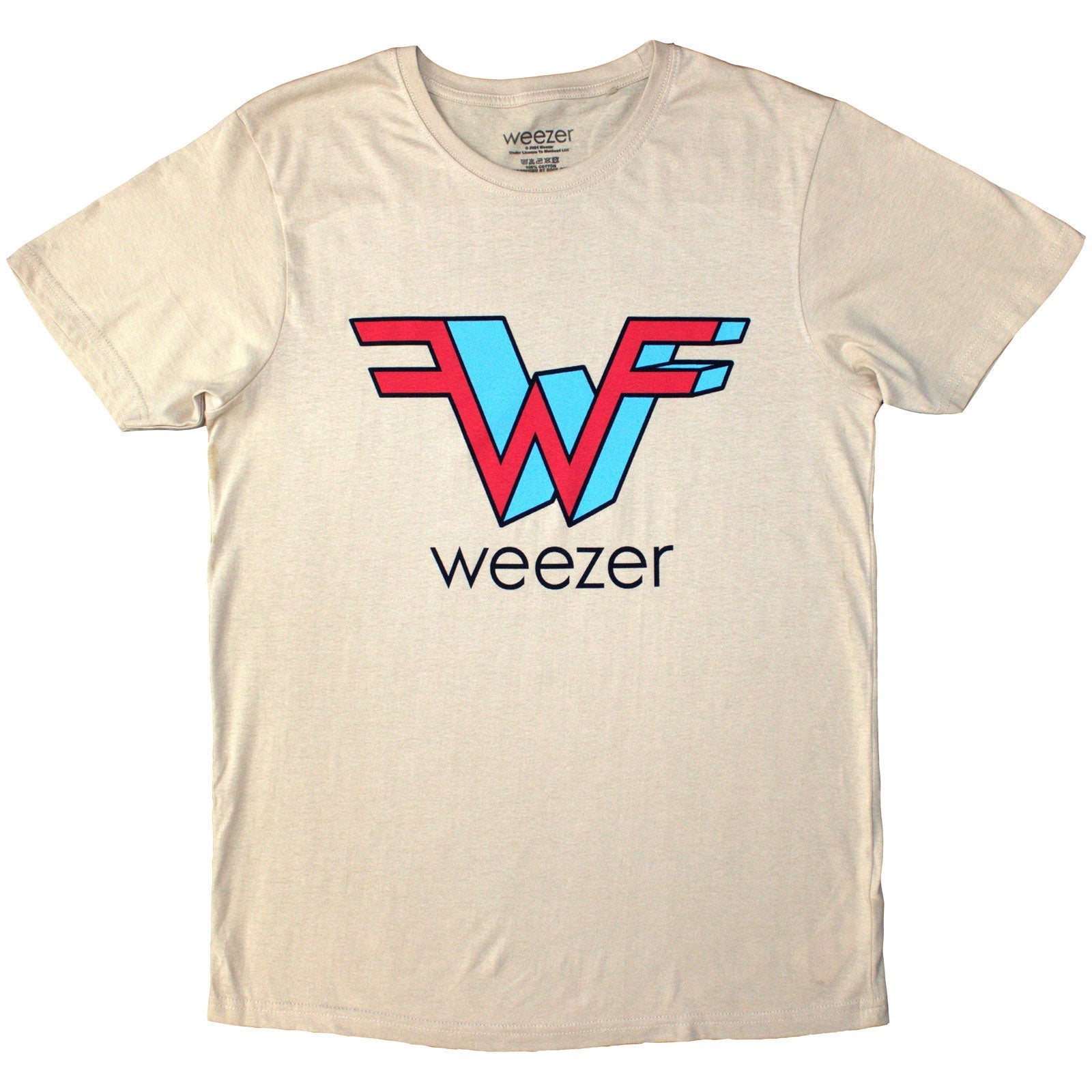 Black Weezer t-shirt with a white "W" logo, size small.