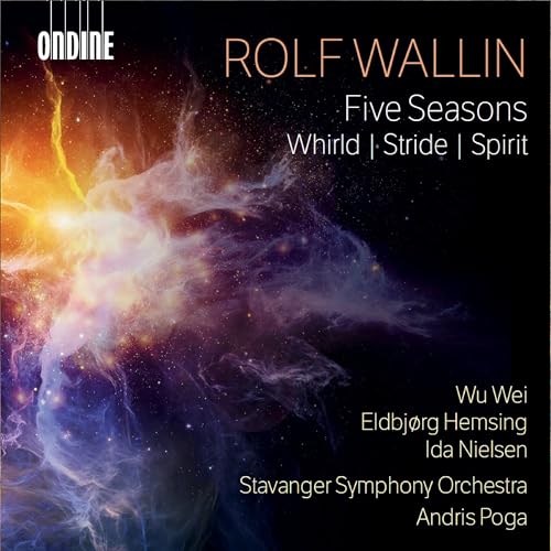 CD cover for Rolf Wallin’s orchestral works with abstract nebula imagery.