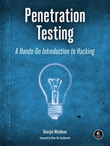 Book cover: "Penetration Testing" with a glowing lightbulb illustration.