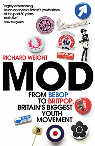 Book cover for “MOD” featuring badges, scooters, and 1960s fashion.