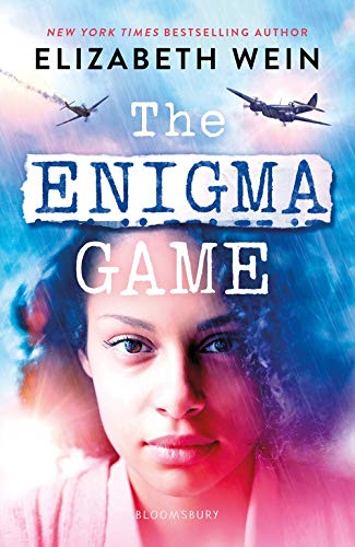 Book cover: “The Enigma Game” featuring a woman’s face and airplanes.