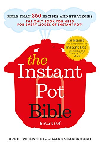 Red cookbook, “The Instant Pot Bible,” with an Instant Pot illustration.