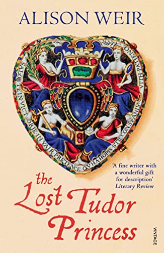 Book cover for The Lost Tudor Princess by Alison Weir featuring a decorative heart-shaped jewel.