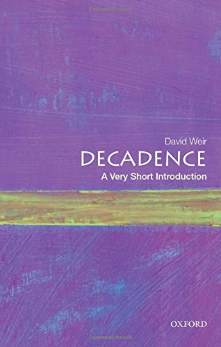 Purple book cover with white text reading "Decadence" and "Oxford" logo.