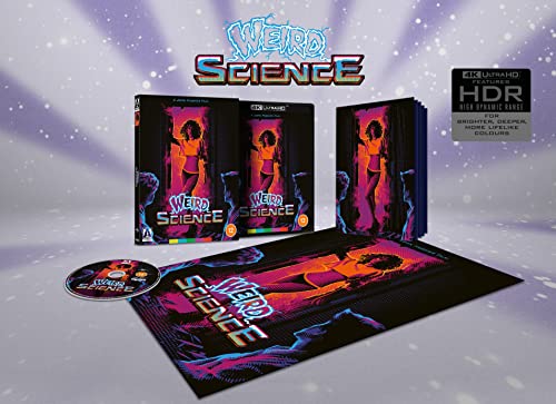 Weird Science 4K Ultra HD Blu-ray collector's edition set with disc and art cards.