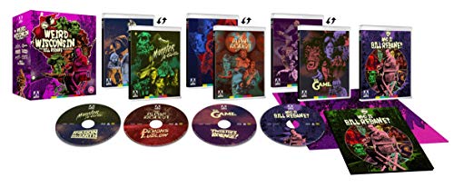 Weird Wisconsin" Blu-ray collection with six discs and colorful, eerie cover art.