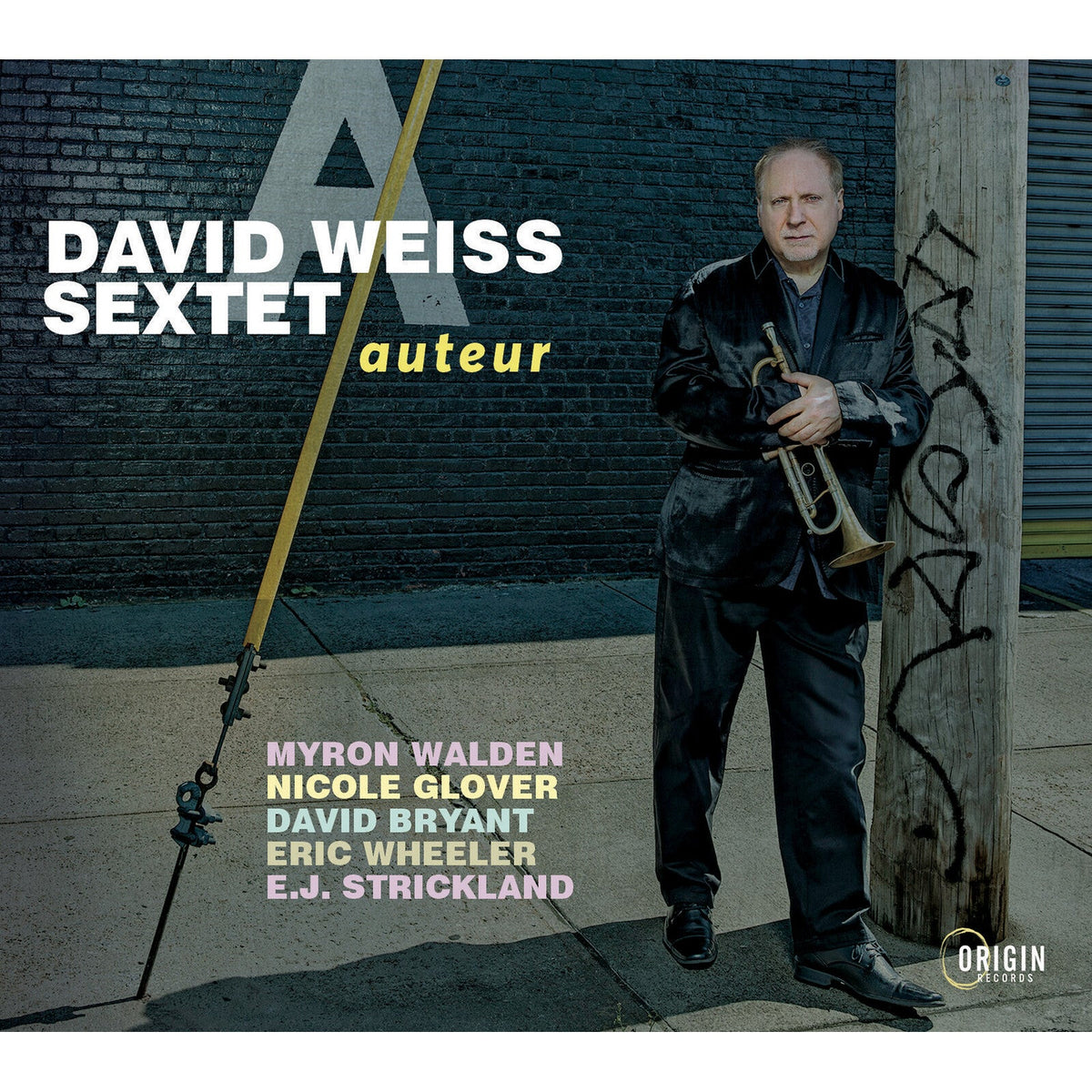 CD cover featuring David Weiss with trumpet, against a brick wall.