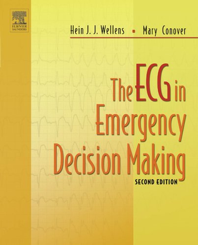 Book cover of The ECG in Emergency Decision Making, Second Edition, on yellow background.