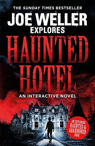 Book cover: haunted hotel with a figure walking towards it.