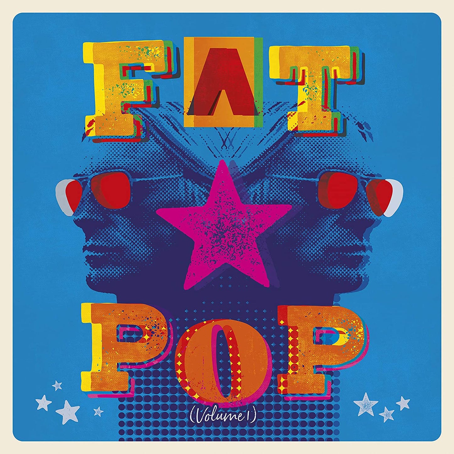 CD cover for Paul Weller’s “Fat Pop (Volume 1)” with repeating face imagery.