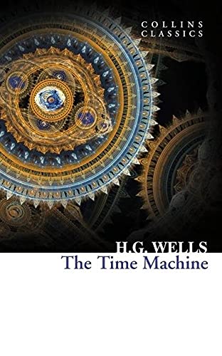 Book cover of "The Time Machine" with intricate gear-like design.