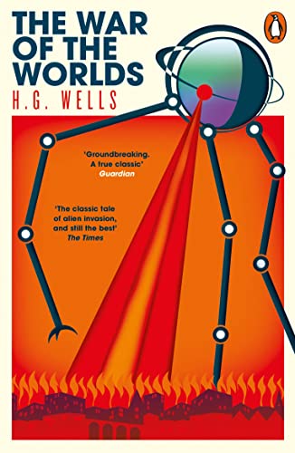 Book cover for "The War of the Worlds" featuring a Martian tripod.