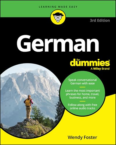 German For Dummies" book cover with a hiker on a mountain.