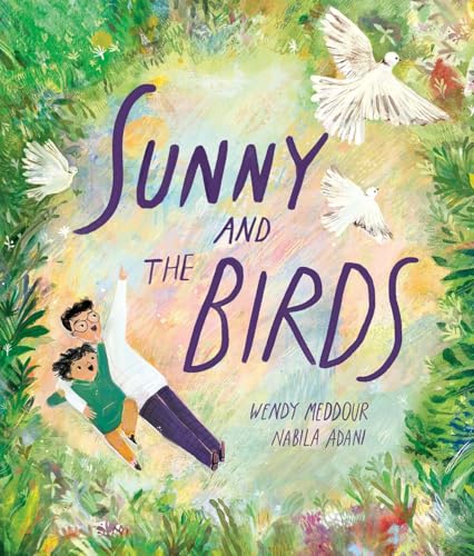 Book cover: children reaching for flying white birds amidst foliage.