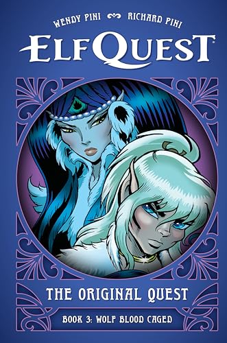 Cover art for ElfQuest Book 3 featuring two blue-skinned elf characters in a circular frame.