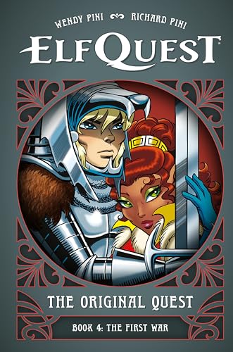 Comic book cover featuring a blonde armored warrior and a red-haired woman with swords.