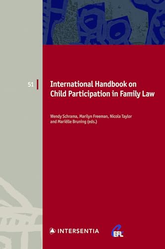 Book cover titled International Handbook on Child Participation in Family Law with red background.
