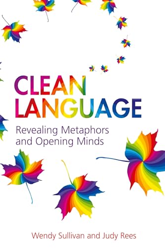 Book cover: "Clean Language" with colorful maple leaf illustrations.