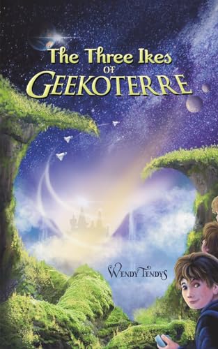 Book cover: fantastical landscape with a boy and city in the distance.