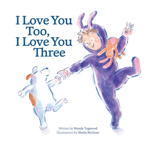 Children’s book cover depicting a child in a bunny costume with a dog.