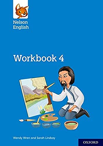 Nelson English workbook cover with artist painting a landscape.