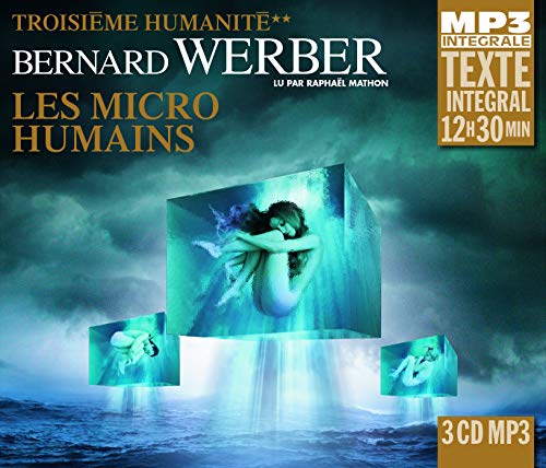 CD cover for "Les Micro-Humains" featuring a figure within a glowing cube.