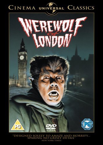 Werewolf of London" DVD cover featuring a snarling werewolf and Big Ben.