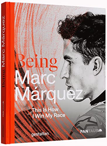 Book cover featuring a black and white portrait of motorcycle racer Marc Márquez.